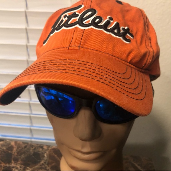 Titleist Pro V1 Men’s Orange Weather Strapback Golf Cap Adult OSFA - Picture 12 of 16